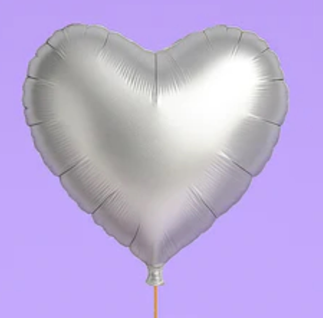 Ballon hélium cœur argent