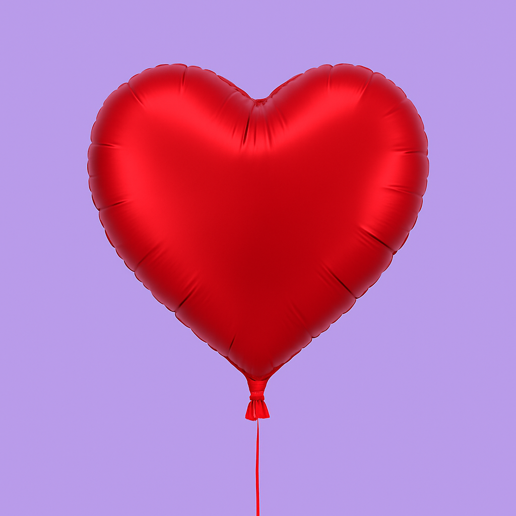 Ballon hélium cœur rouge