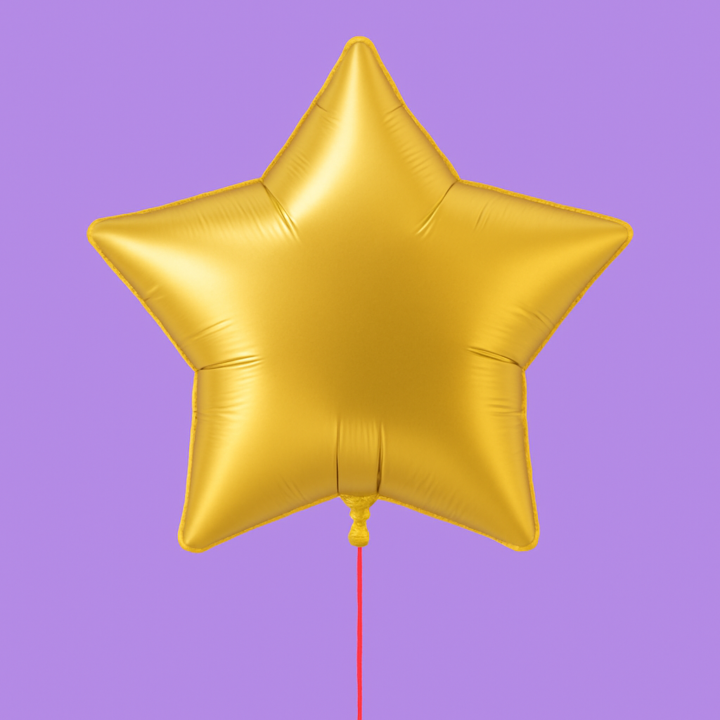 Ballon hélium étoile or