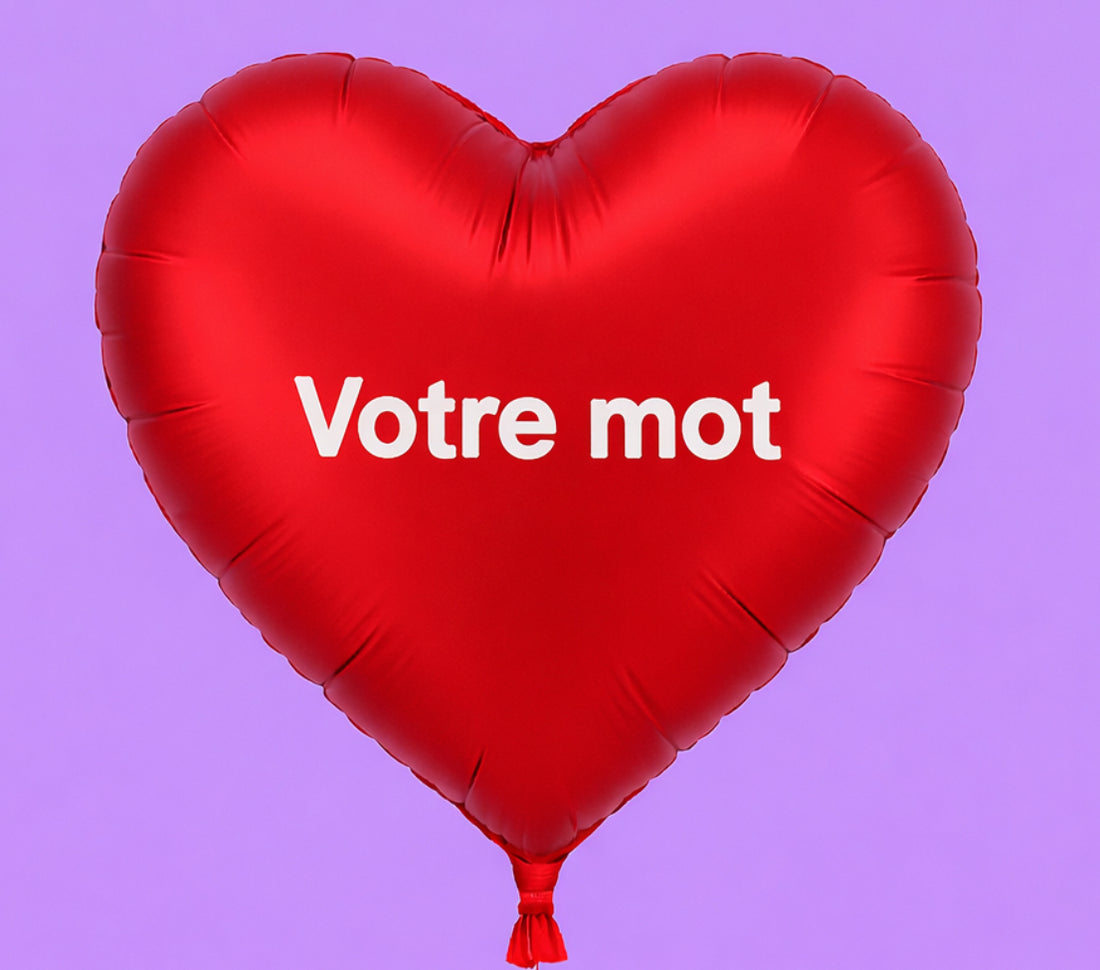 Ballon hélium cœur rouge personnalisé