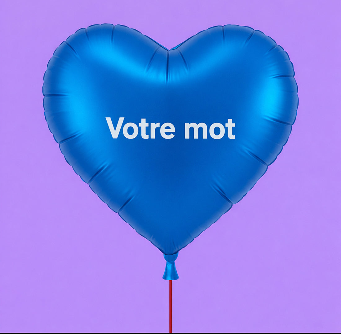 Ballon hélium cœur bleu personnalisé