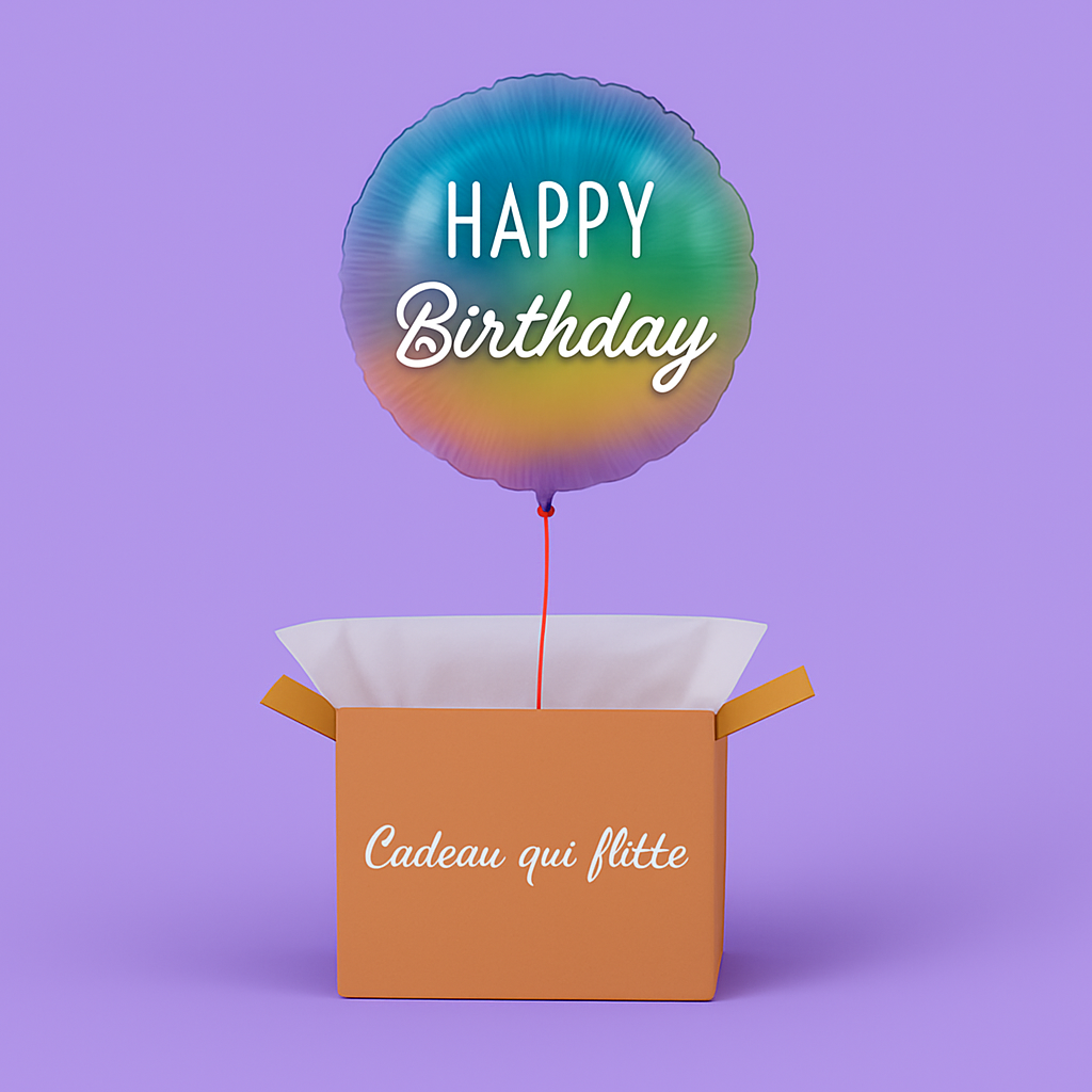 Coffret ballon Happy Birthday surprise