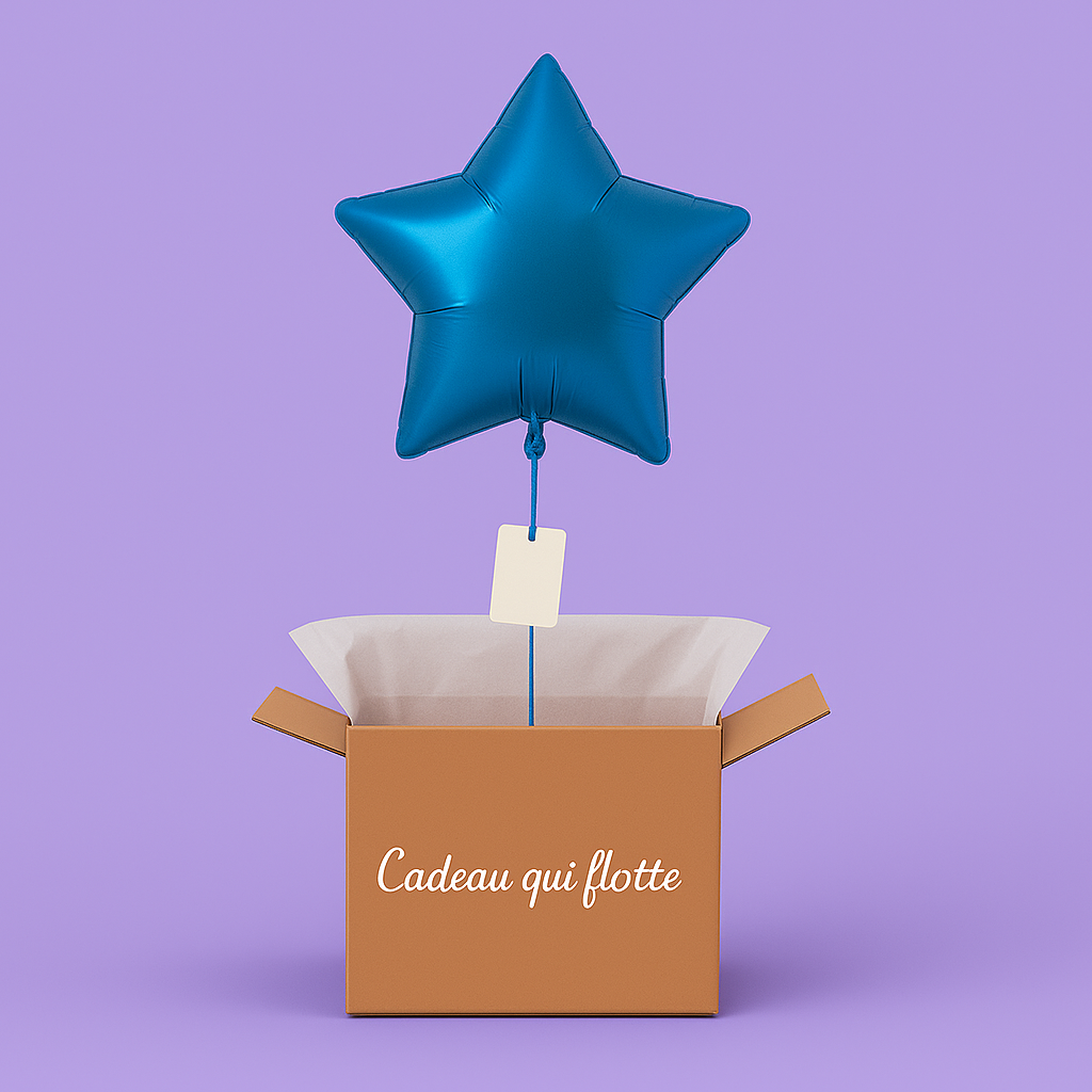 Coffret ballon étoile bleue à l&