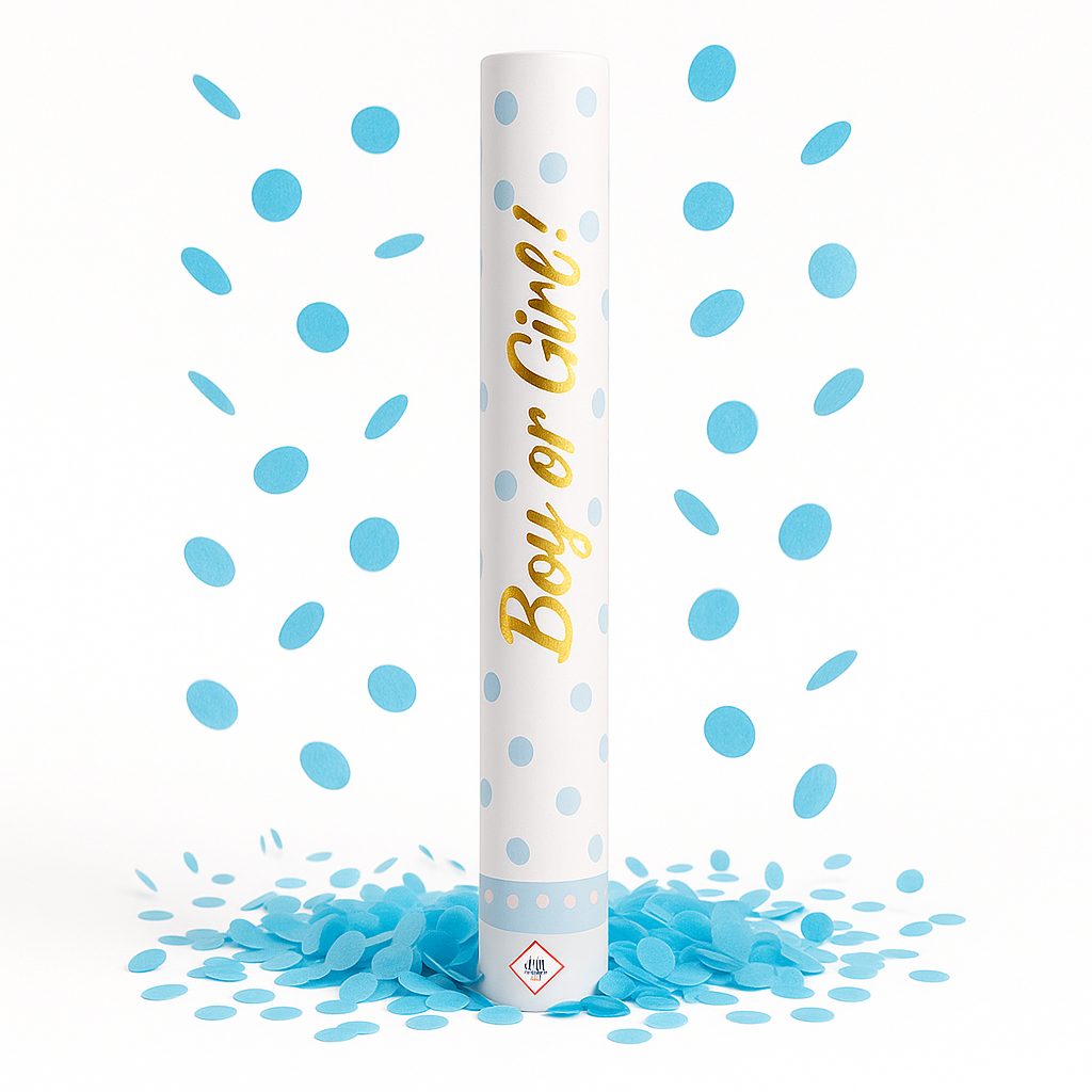 Canon à confettis gender reveal garçon