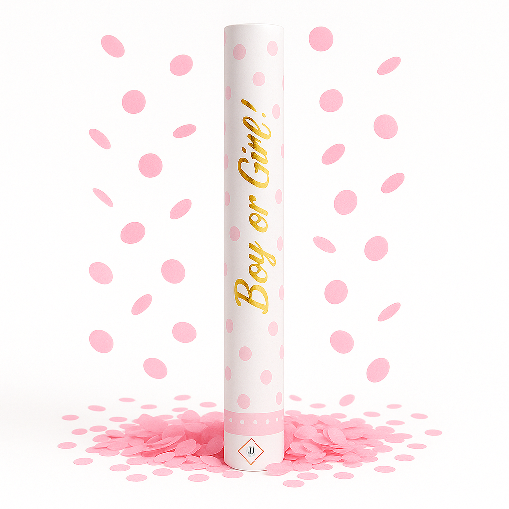 Canon à confettis gender reveal fille
