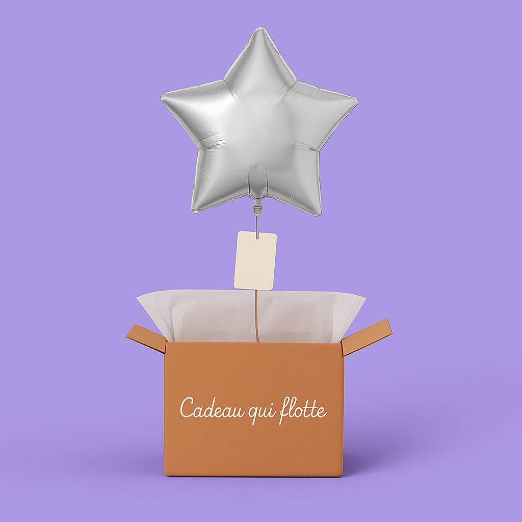 Coffret ballon étoile argent surprise