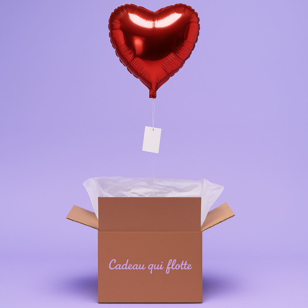 Coffret ballon cœur rouge surprise romantique