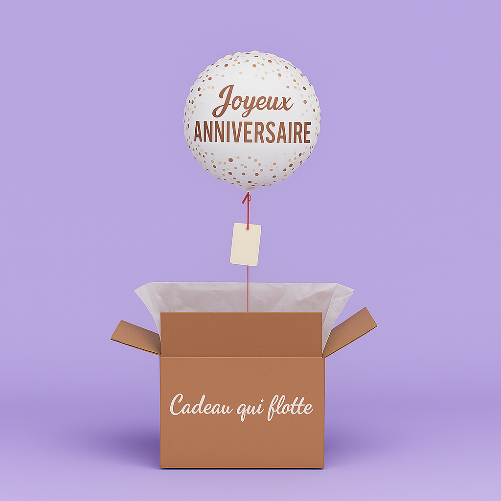 Coffret ballon Joyeux Anniversaire confettis surprise
