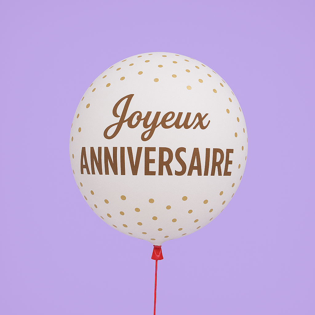 Un ballon "Joyeux Anniversaire " Confetti - Un cadeau qui flotte
