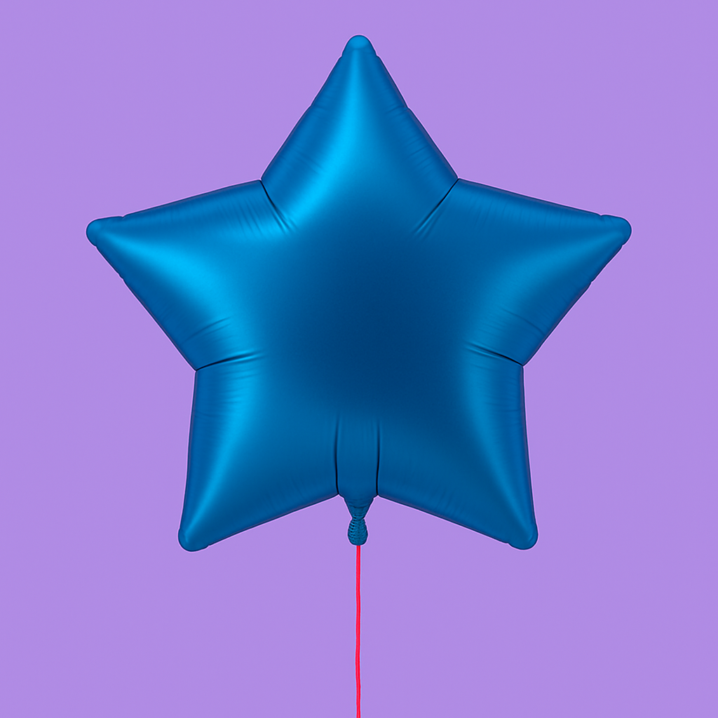 Ballon hélium étoile bleue