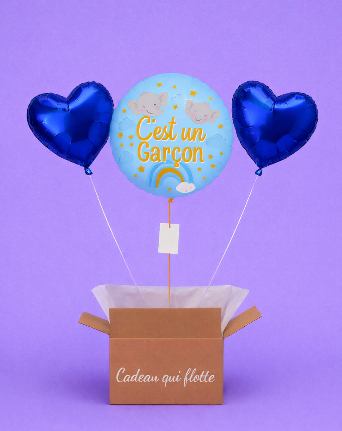 Coffret ballon naissance garçon C&