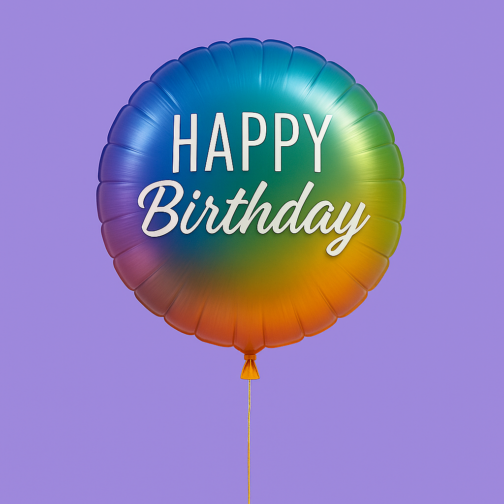 Ballon Happy Birthday Holo Rainbow