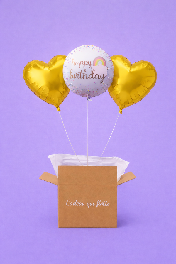 Coffret ballons surprise Happy Birthday
