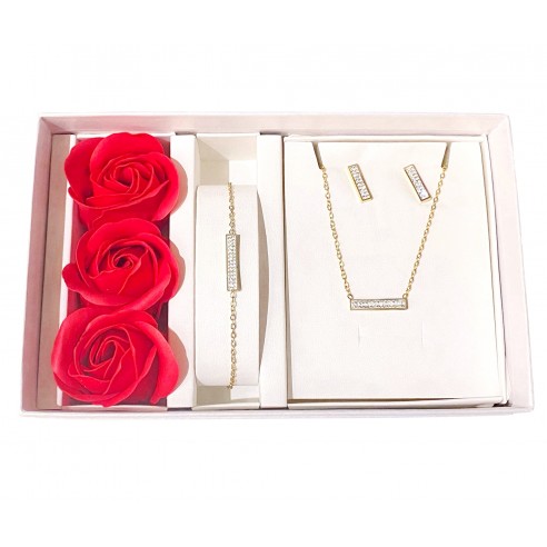 Coffret cadeau parure bijoux collier bracelet et boucles d&